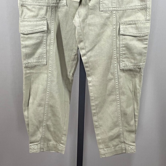 NEW Banana Republic Jeans Womens 4 green denim straight taper cargo casual - Picture 3 of 9